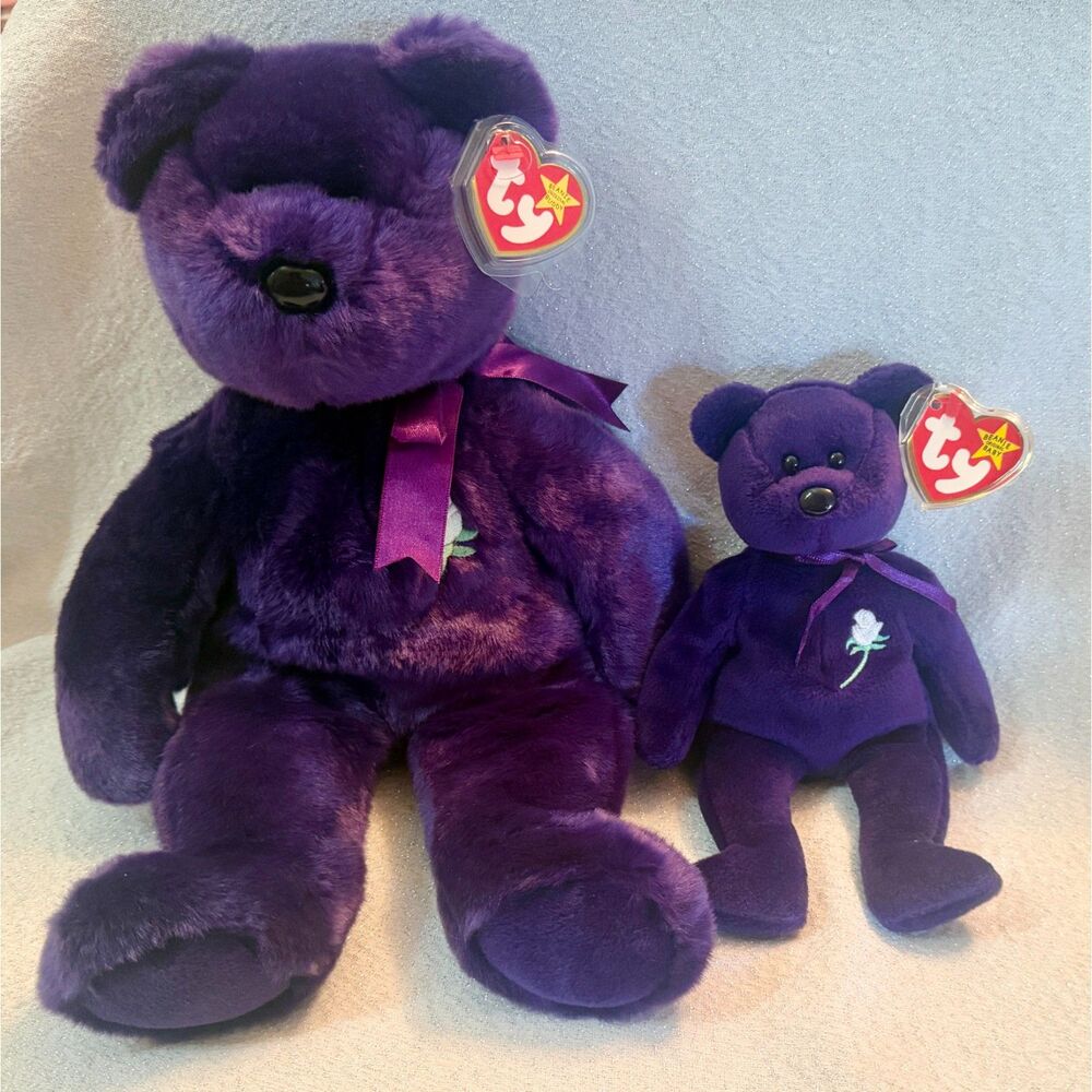 RARE Authentic 1st Edition Princess Diana 1997 Retired Beanie Baby PVC Pellets